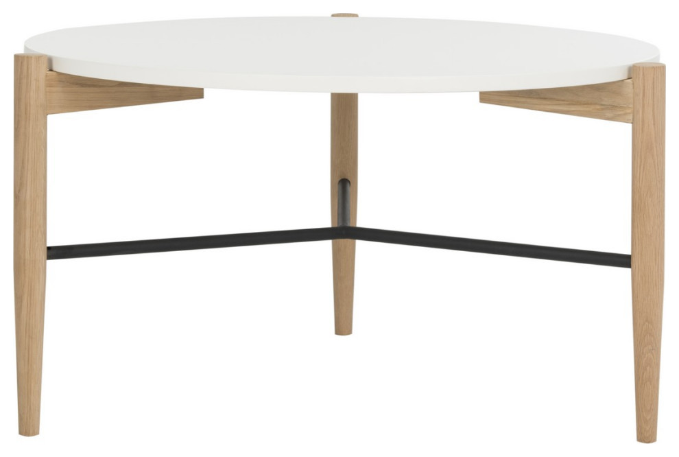 Mary Round Coffee Table White   Modern   Coffee Tables   by Virgil Stanis Design  Houzz