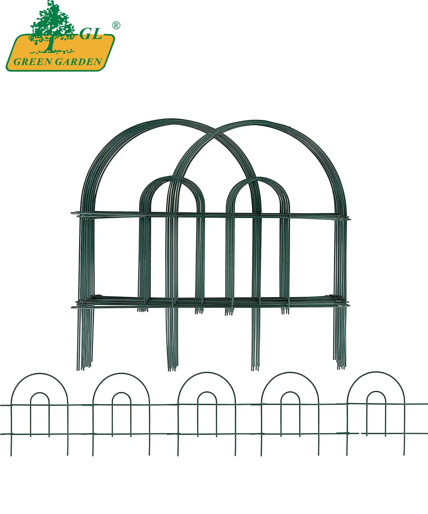 Decorative Garden Fence Rustproof Green Iron Landscape Wire Folding Fencing Ornamental Panel Border