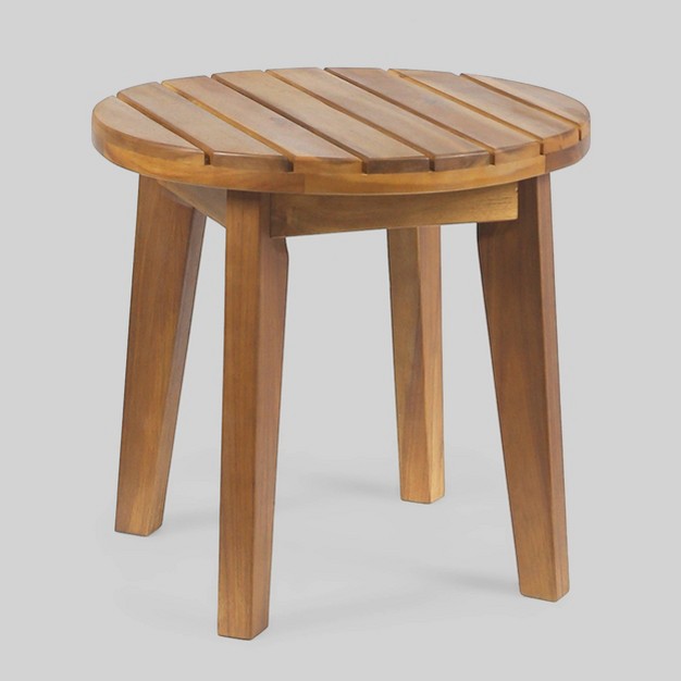 Acacia Wood Side Table Teak Christopher Knight Home