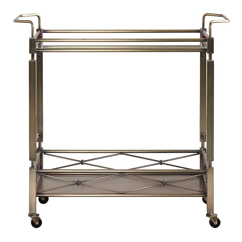 HomeVance Maxine Mirrored Metal Bar Cart