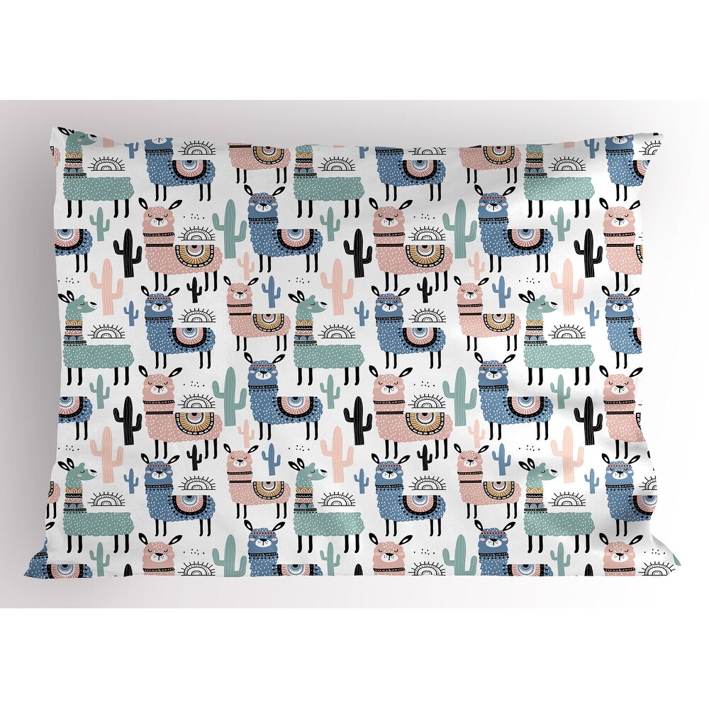 Ambesonne Llama Pillow Sham  Decorative Standard Size Printed Pillowcase