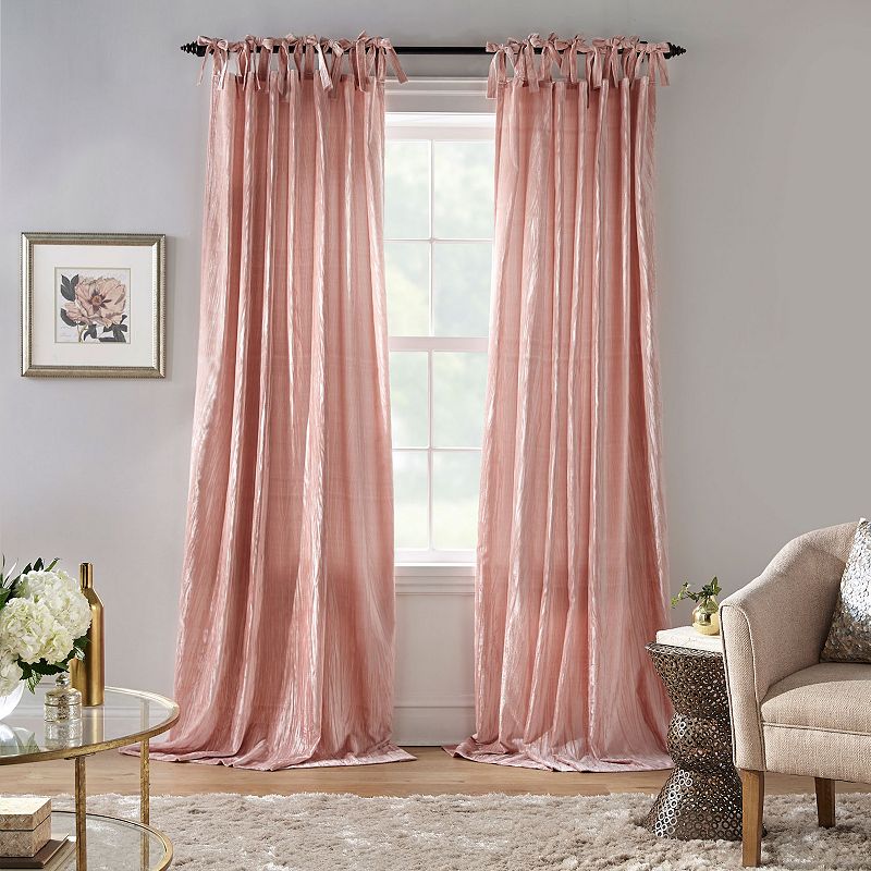 Elrene Home Fashions Korena Tie-Top Crushed Velvet Window Curtain