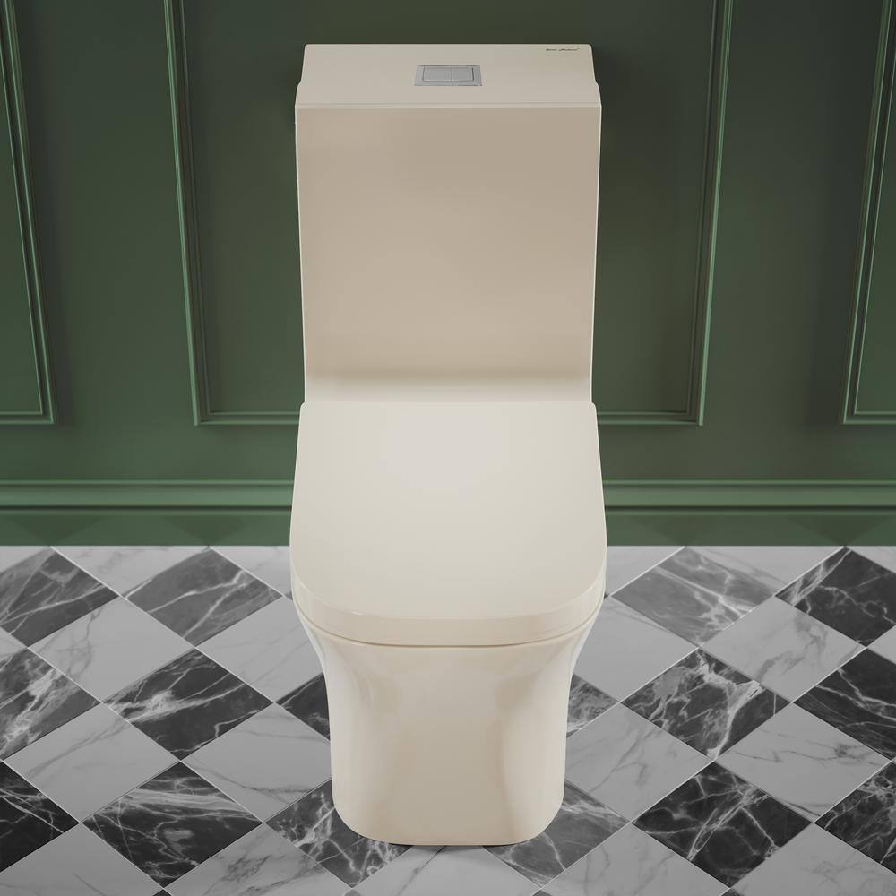 Swiss Madison Concorde 1-piece 1.11.6 GPF Dual Flush Square Toilet in Bisque SM-1T106BQ