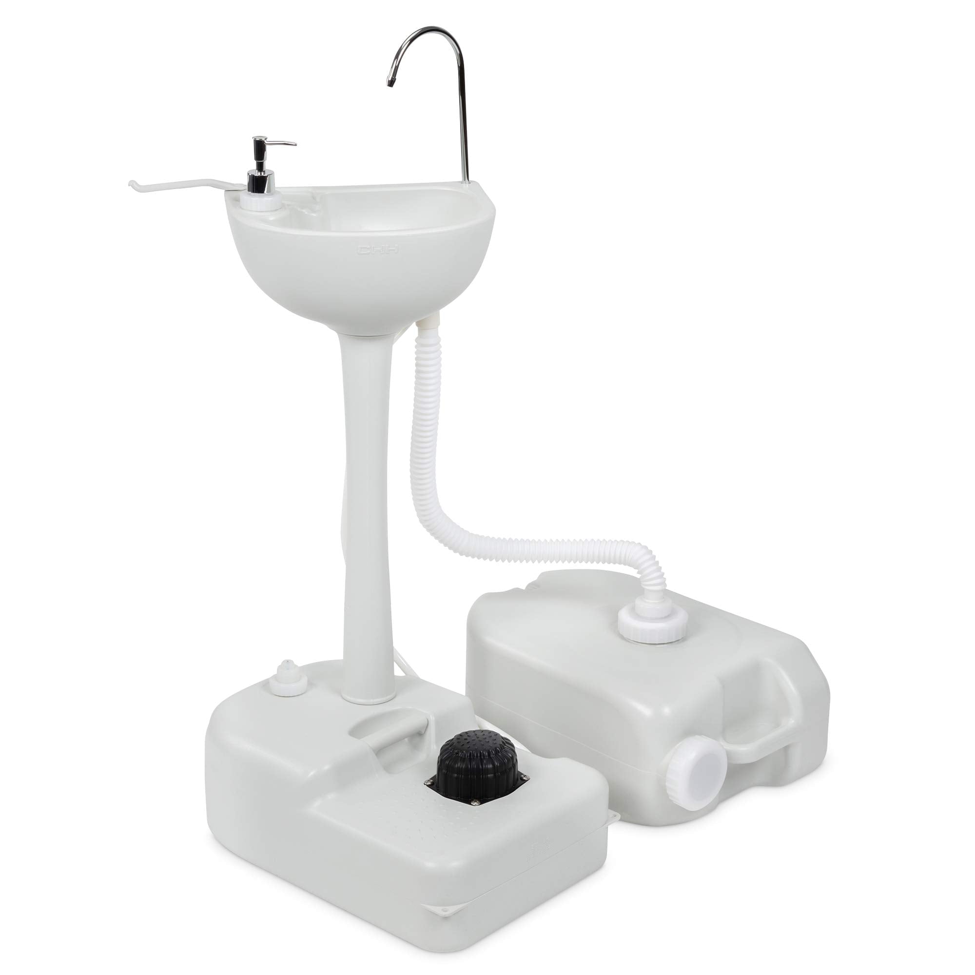 Hike Crew Portable Sink 19.25"x12.9"x33", Outdoor Sink & Hand Washing Station, 19L Water Tank, White