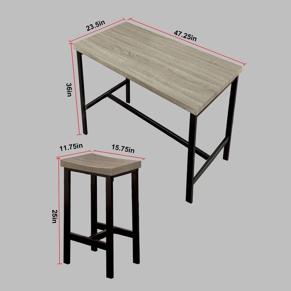 Contemporary Bar Table and Kitchen Table Set – Pub Table and Chairs with Seating