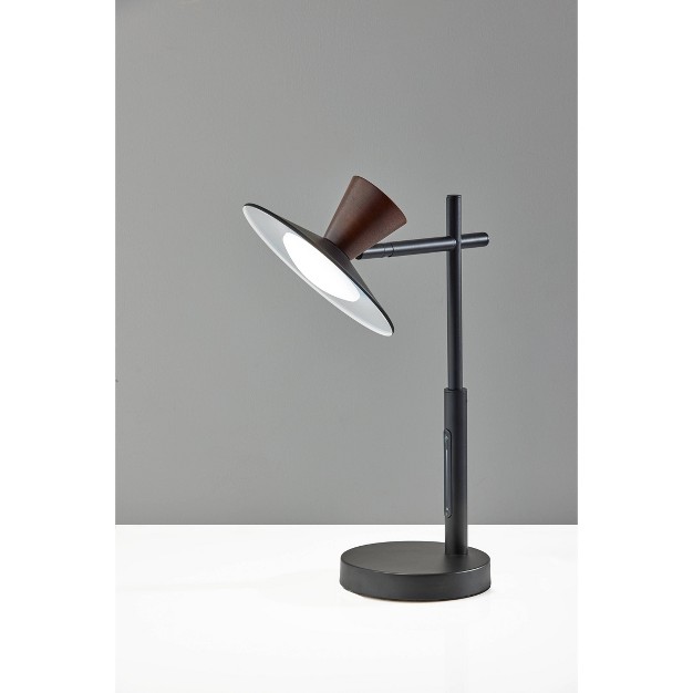 Elmore Table Lamp With Smart Switch Black includes Led Light Bulb Adesso