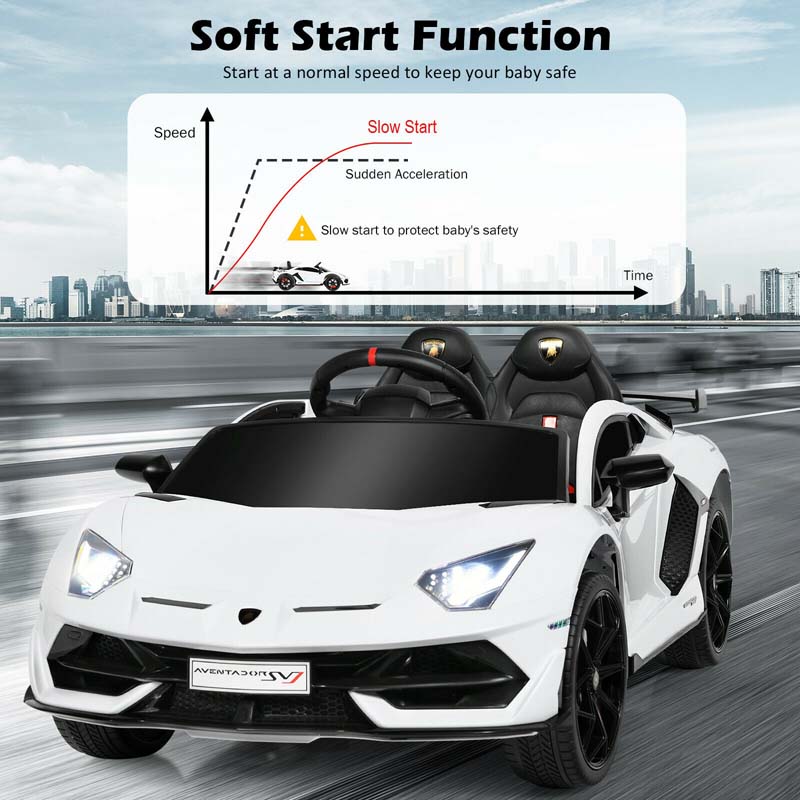 Licensed Lamborghini SVJ Kids Ride-On Car, 12V Battery Powered Sports Car Toy with Trunk & Remote