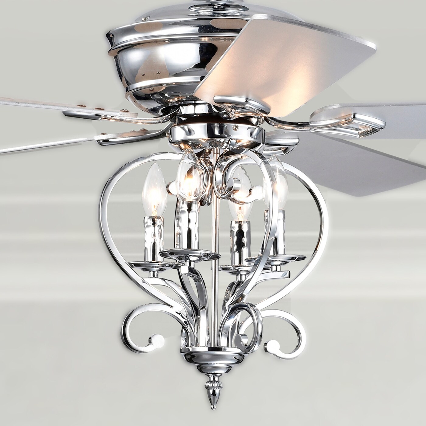 Kayla 52 Inch Chrome Candle Light Ceiling Fan with Remote Shopping - The Best Deals on Ceiling Fans | 39853370