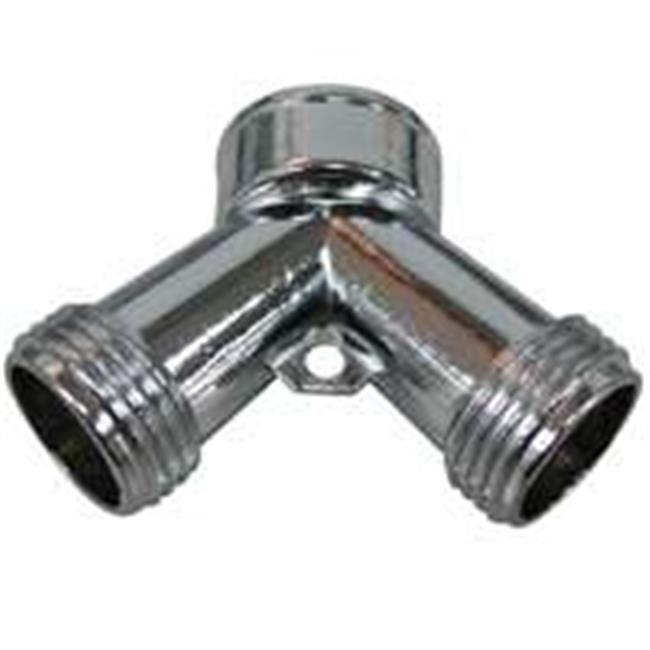 Landscapers Select PMB-064 Garden Hose Y-Connector， Chrome， 3/4 in - 11.5 in