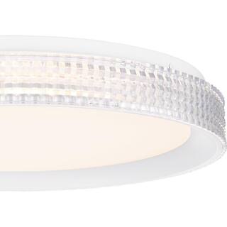 Hampton Bay Mitchell 23-Watt White Integrated LED Flush Mount with Acrylic Shade HD8443A