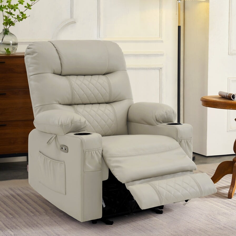 MCombo Electric Power Recliner Chair with Heat and Massage  Leather PR621