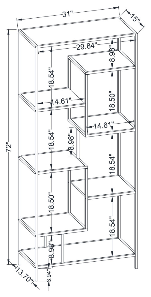 Asher 7 shelf Bookcase Walnut   Modern   Bookcases   by Modon  Houzz