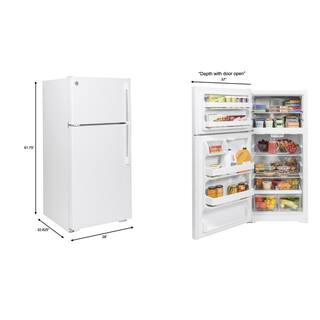 GE 15.6 cu. ft. Top Freezer Refrigerator in White ENERGY STAR GTE16DTNLWW