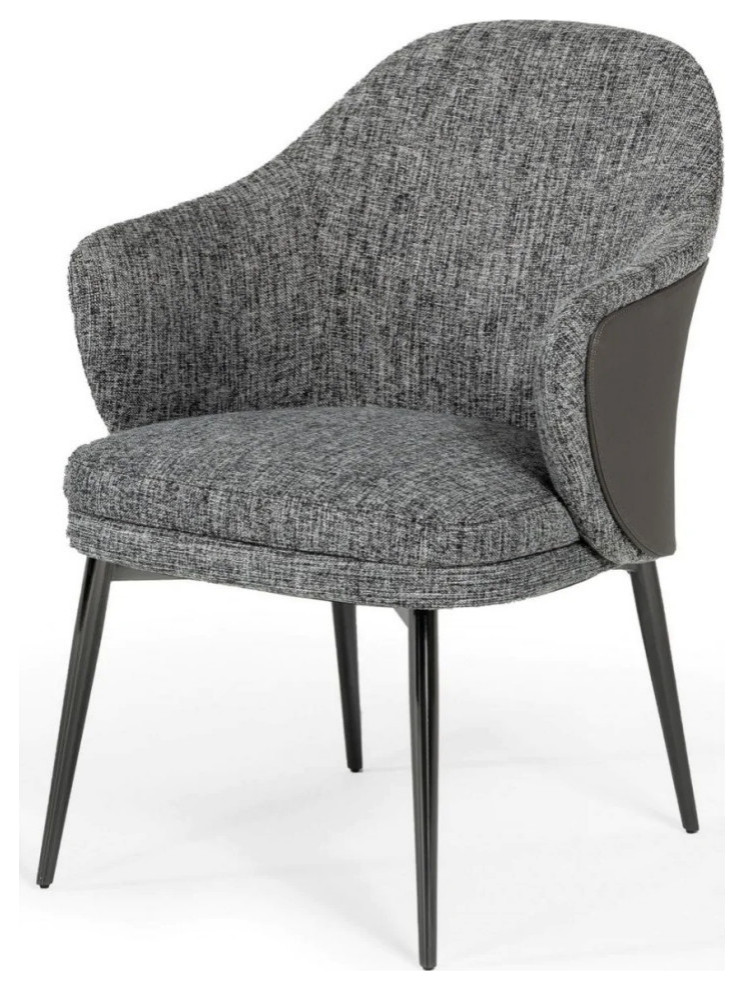 Gretchen Modern Gray Fabric and Leatherette Dining Chair  Set of 2   Contemporary   Dining Chairs   by Virgil Stanis Design  Houzz