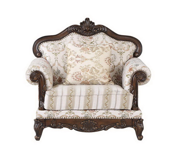 Acme LV01275 Nayla Chair w/Pillow  Pattern Fabric ...