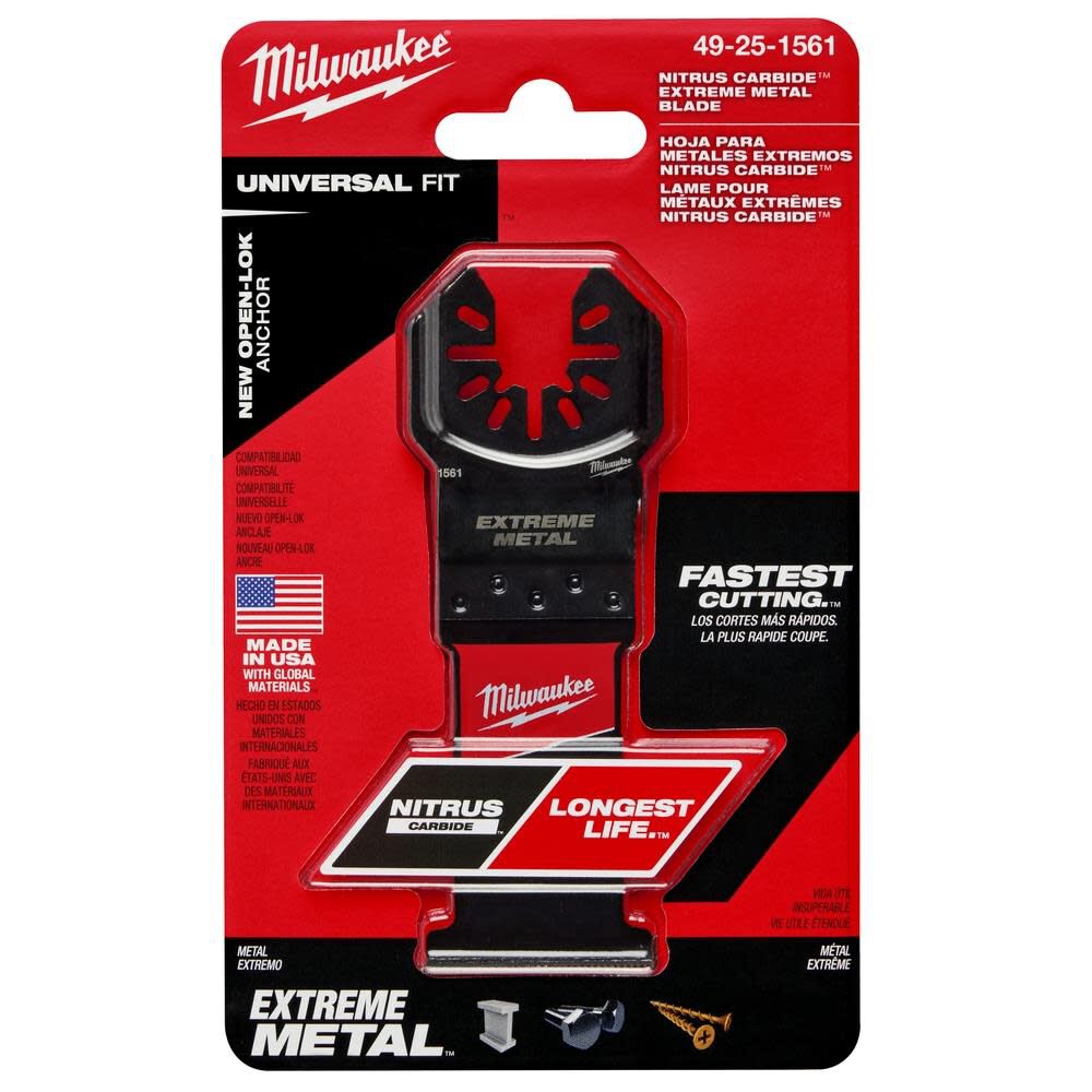 Milwaukee NITRUS CARBIDE Extreme Metal Universal Fit OPEN LOK Multi Tool Blade 1pk 49-25-1561 from Milwaukee