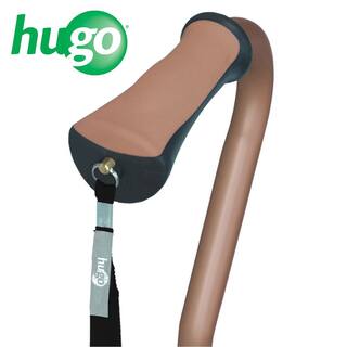 Hugo Mobility Adjustable Quad Cane for Right or Left Hand Use Large Base Cocoa 731-842