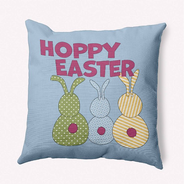 Hoppy Easter Square Throw Pillow Light Blue E By Design