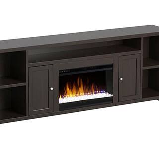 Bridgevine Home 84 in. Fully Assembled Mocha TV Stand with Electric Fireplace Fits TV's up to 90 in. UL5284.MOC