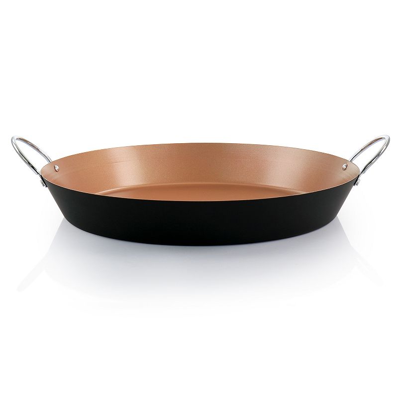 Oster Cocina Stonefire Carbon Steel Nonstick 16 Inch Paella Pan in Copper