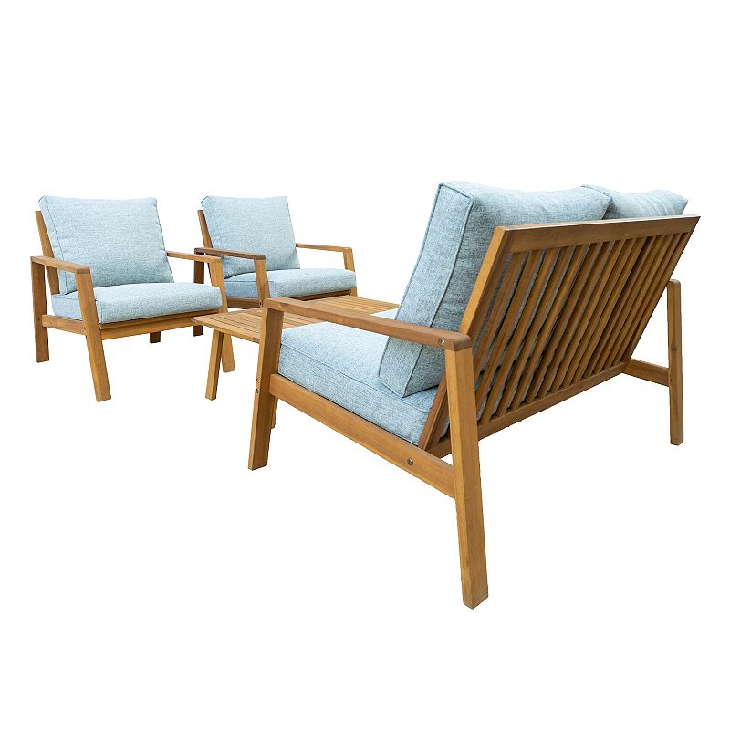 Dukap Saman Patio Loveseat， Chair and Coffee Table 4-piece Set