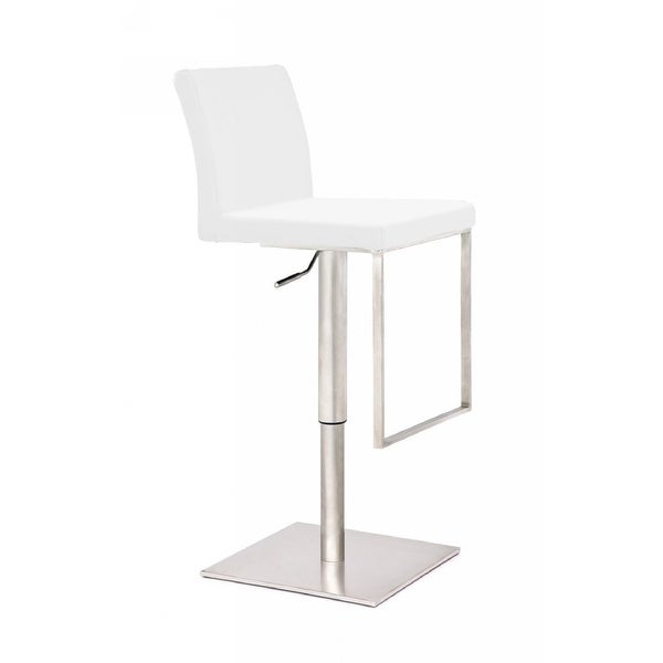 Swivel Metal Bar Stool with Adjustable Height and Footrest - 37 H x 19 W x 16 L Inches