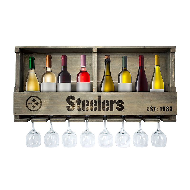 Pittsburgh Steelers Wine Bar Wall Shelf