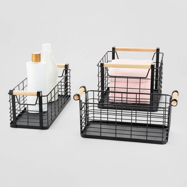 Wire Natural Wood Handles Milk Crate