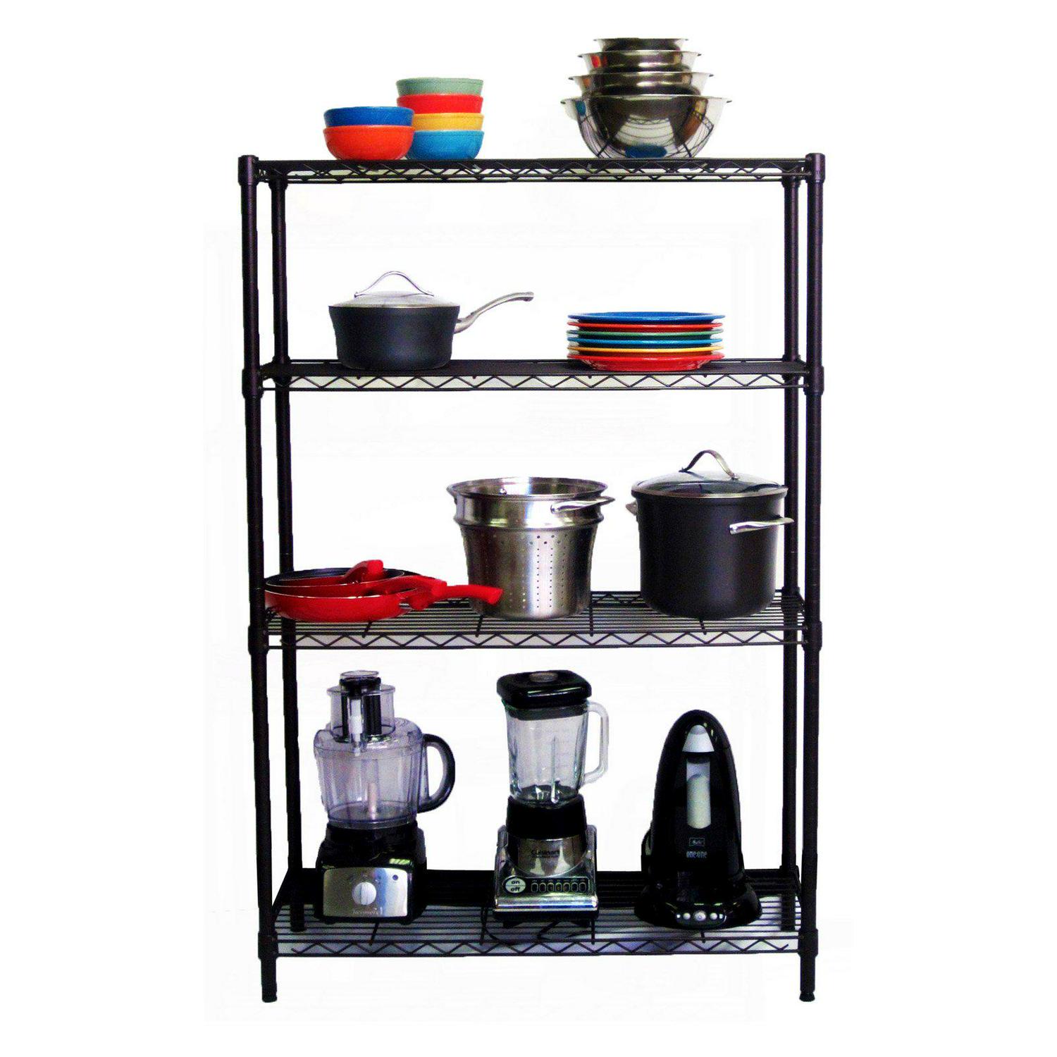 Generic Trinity 4-Tier Wire Shelving Rack， Bronze