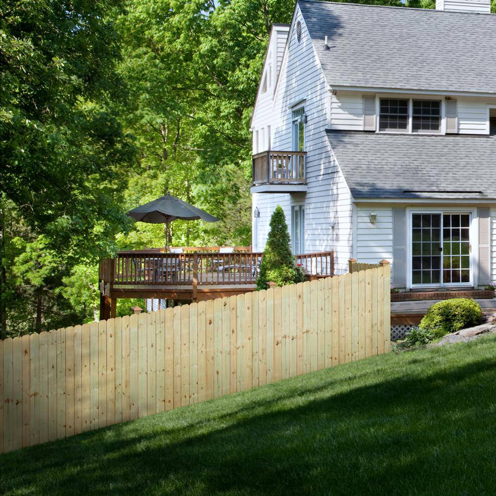 Outdoor Essentials 58 in. x 6 in. x 6 ft. Dog Ear Brazilian Pine Fence Picket (10-Pack) 344288