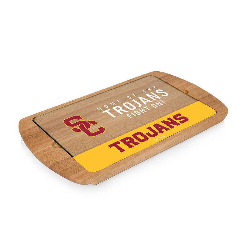 Picnic Time USC Trojans Glass Top Serving Tray