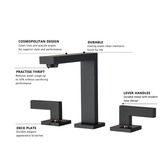 Widespread 2 Handle High Arc Bathroom Faucet Matte...