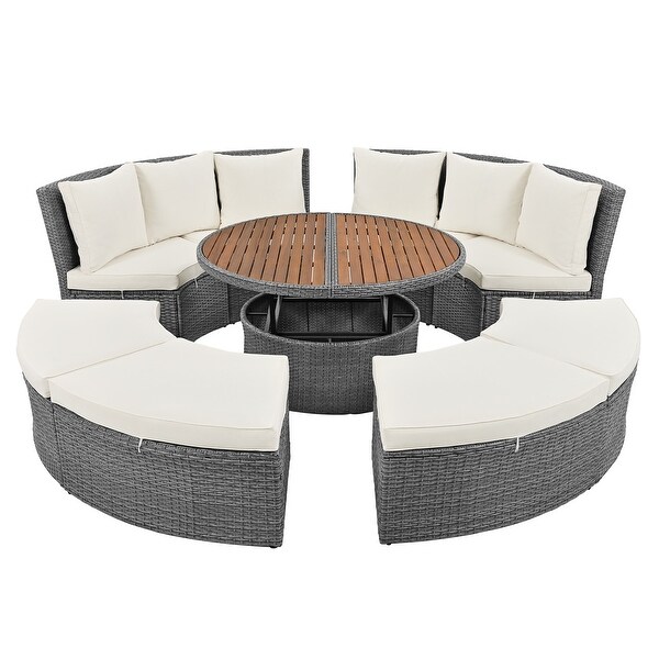 Nestfair 5Piece AllWeather PE Wicker Sectional Sofa Set with Cushions