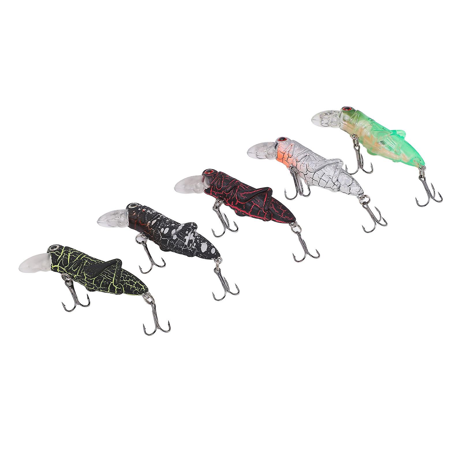 5pcs Insect Grasshopper Minnow Hard Baits 5.5cm/3.3g Artificial Swimbaits Fishing Tackle