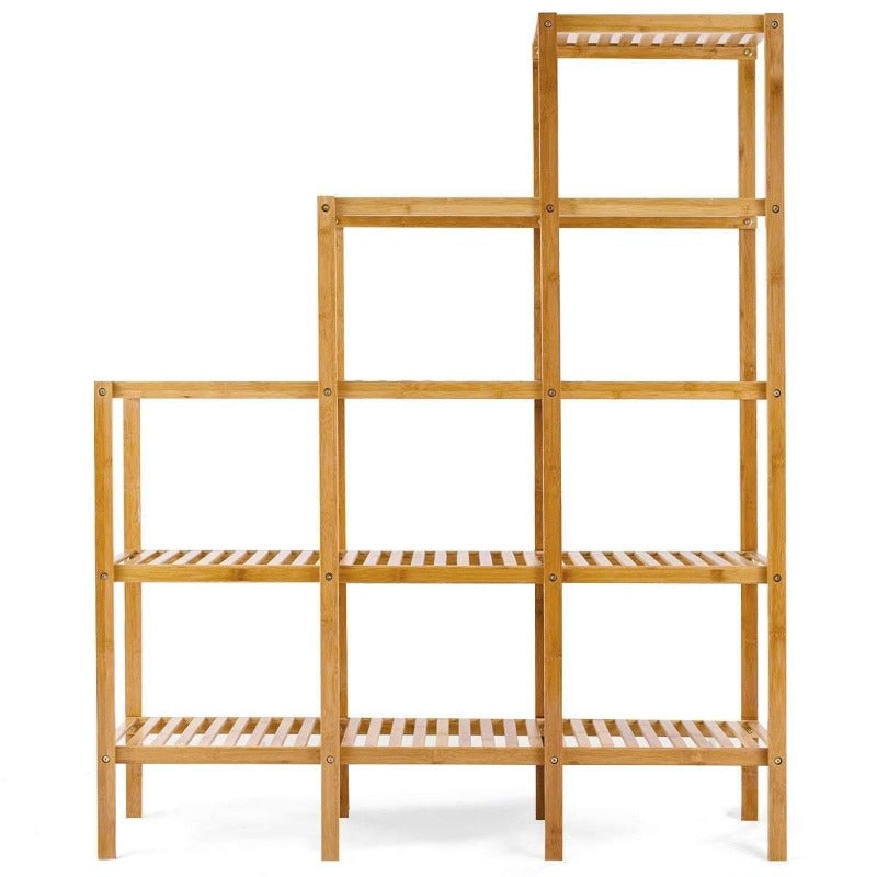 5-Tier Multifunctional Bamboo Plant Display Stand Organizer