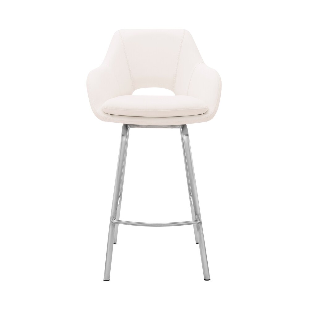 Aura Faux Leather and Metal Bar Stool