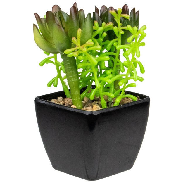 Potted Green Artificial Succulent Arrangement