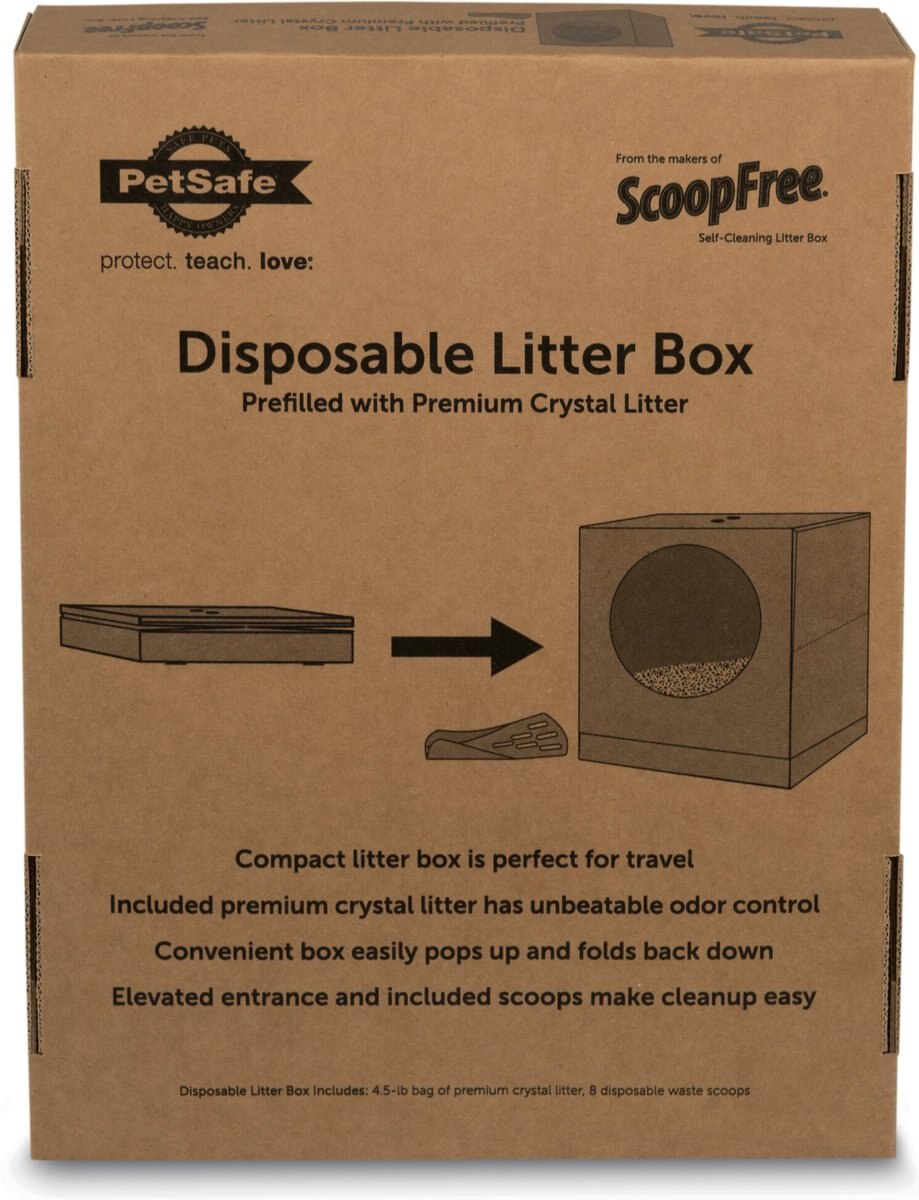 Petsafe Disposable Collapsible Litter Box with ScoopFree Crystal Litter