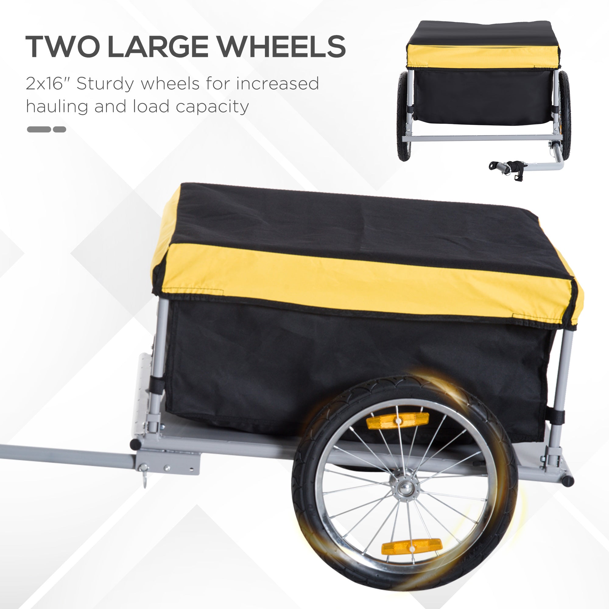 New Bicycle Bike Cargo Trailer Cart Carrier Shopping Yellow and Black