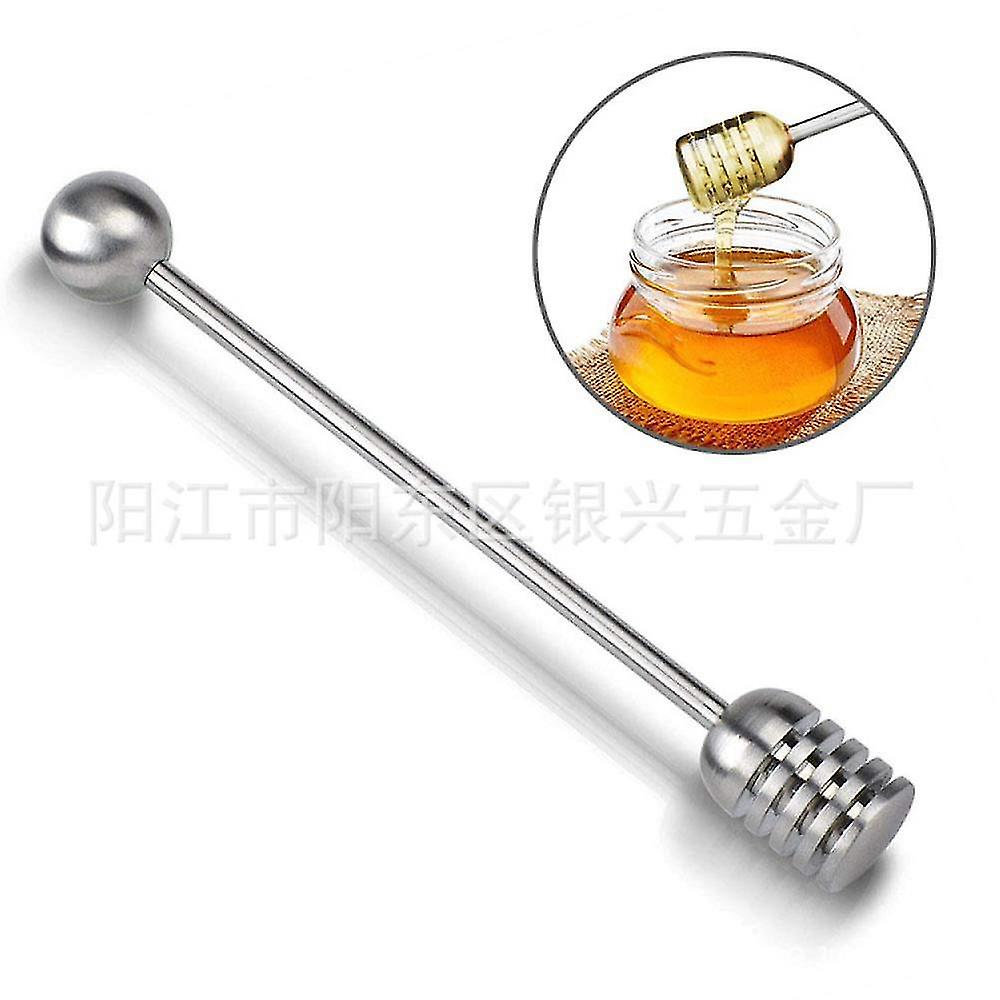 Honey And Syrup Dipper Stick Server Honey Spoon Stainless Steel Honey Dipper Stirrer Spoon Mixing Stick Tool Serve Solid For Honey Pot Jar Containers