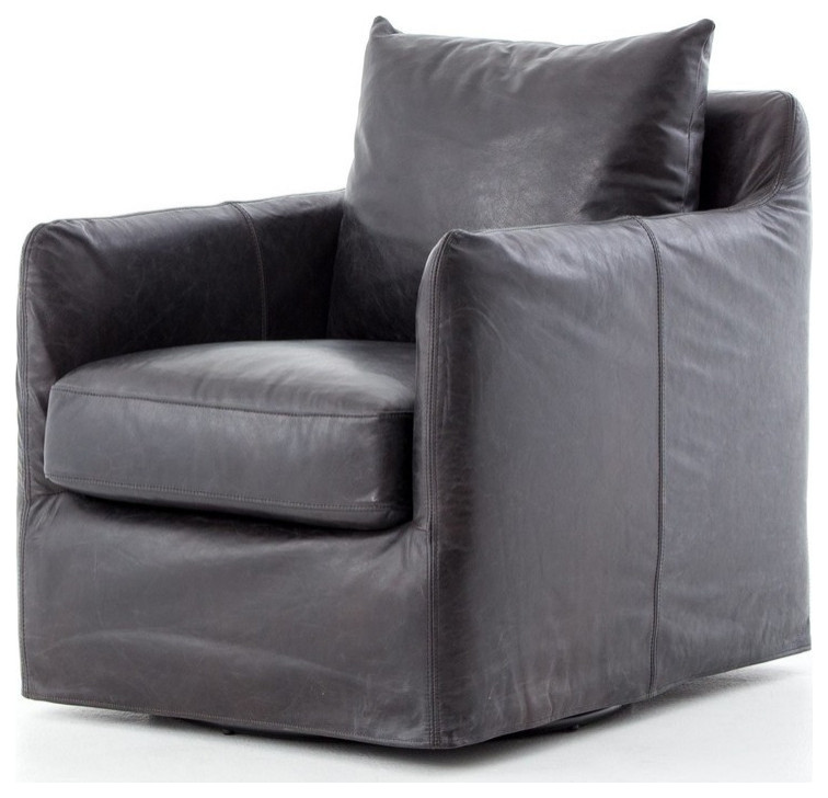 Charles Swivel Chair  Rider Black   Contemporary   Armchairs And Accent Chairs   by Virgil Stanis Design  Houzz