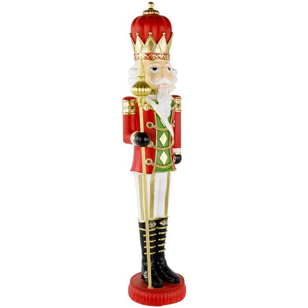 Red And Gold Christmas Nutcracker With Scepter