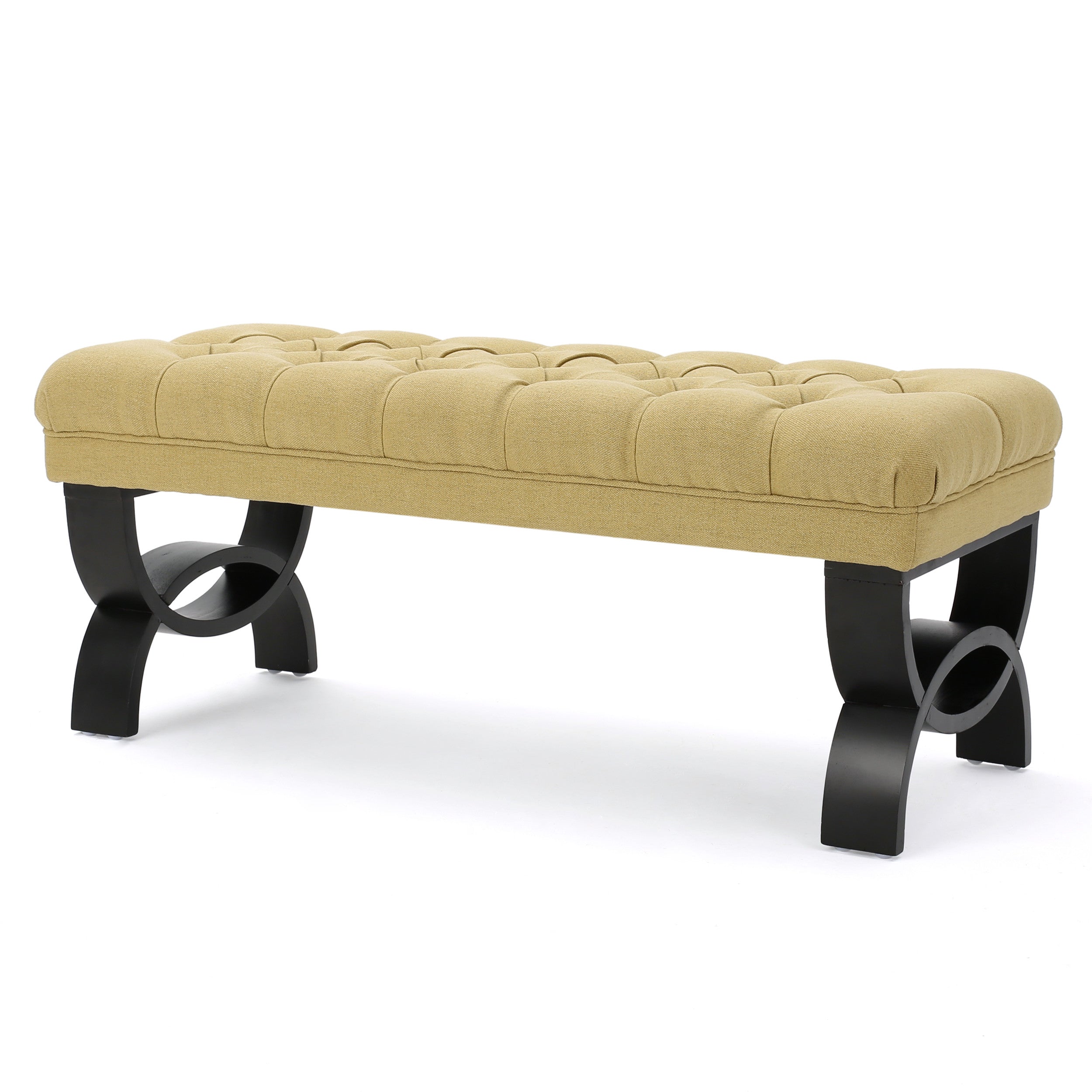 Reddington Tufted Fabric Ottoman Bench