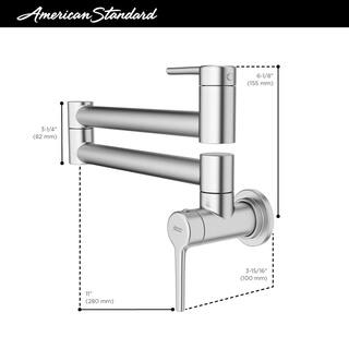 American Standard Studio S Wall Mount Pot Filler with Swing Arm in Matte Black 4803900.243