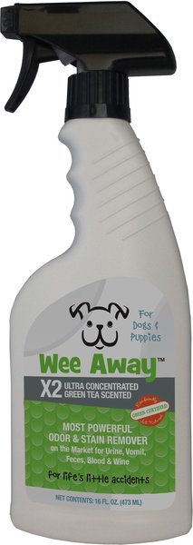 Wee Away X2 Ultra Concentrated Green Tea Scented Odor and Stain Remover for Dogs and Puppies