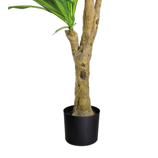 6ft Real Touch Artificial Dracaena Tree Plant in Black Pot