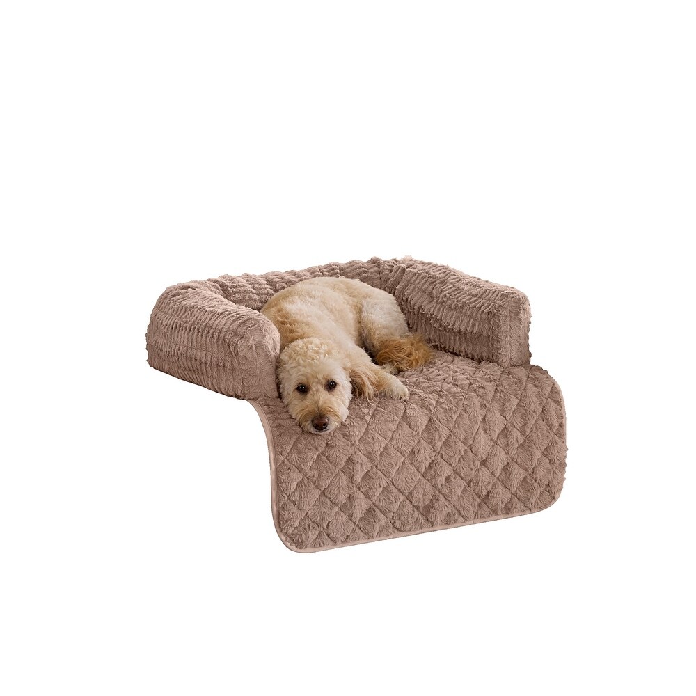 SureFit Pet Fido Fur 3 Sided Bolster Pet Bed  Couch Protector