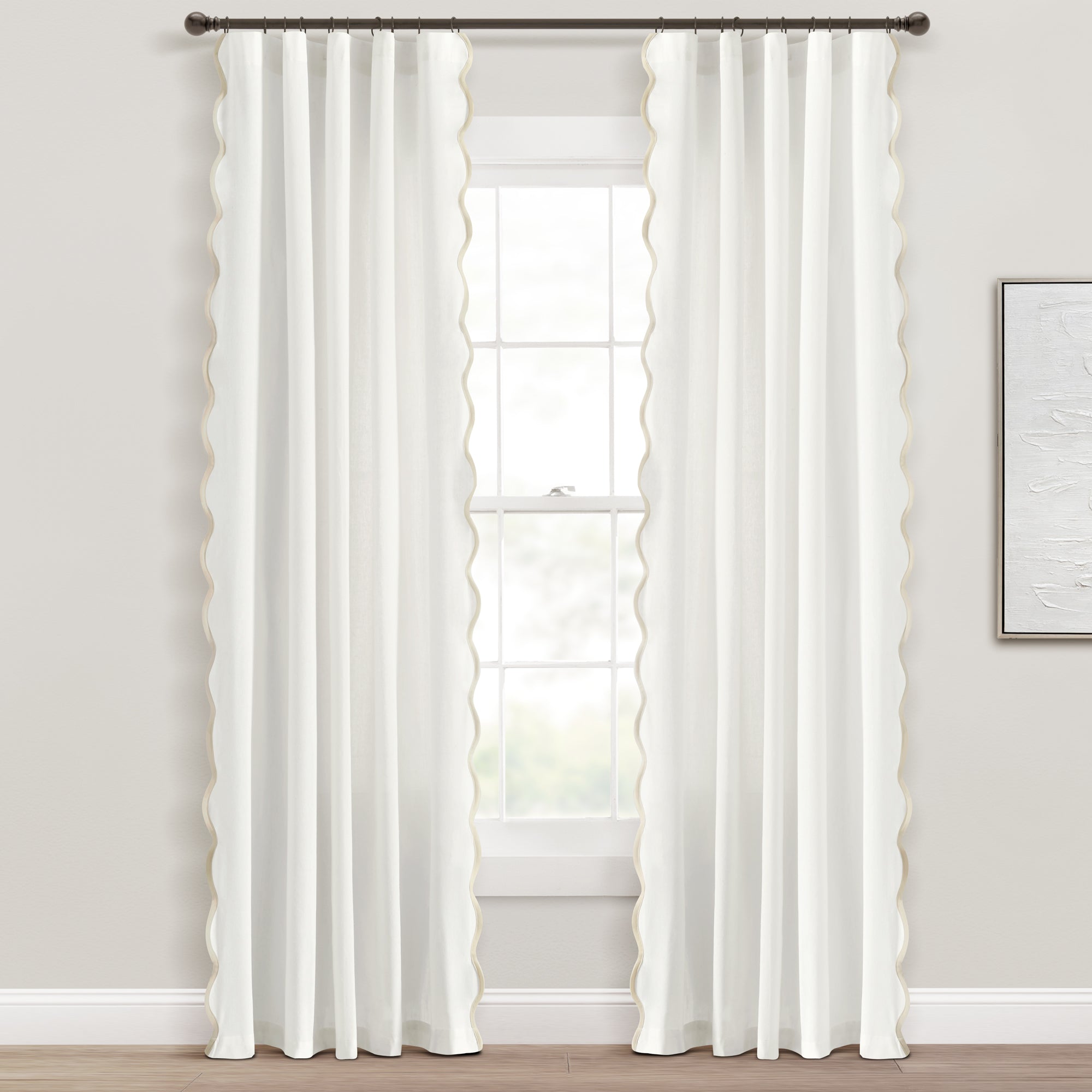 Coastal Chic Scallop Edge Window Curtain Panel Set