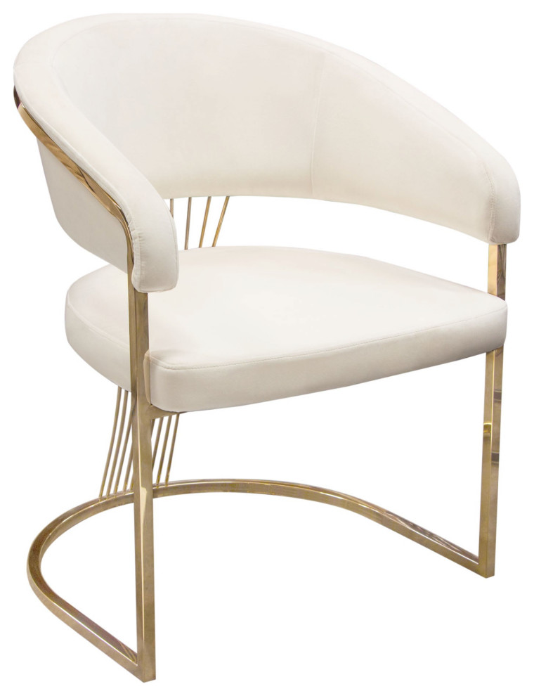 Solstice Dining Chair  Cream Velvet   Contemporary   Dining Chairs   by AMOC  Houzz