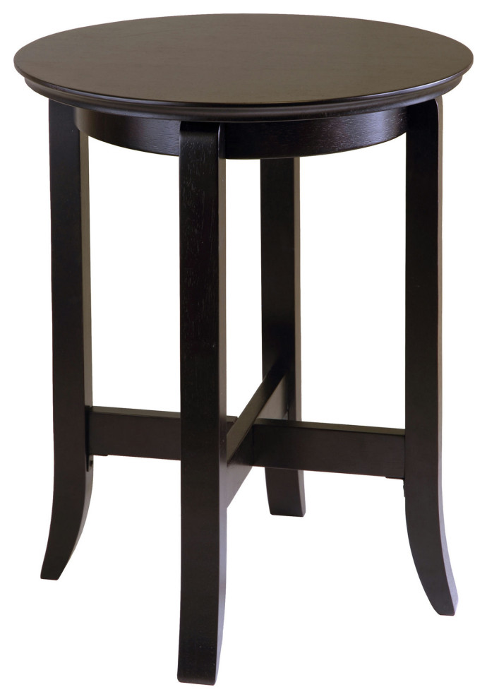 Toby Round Accent End Table  Espresso   Transitional   Side Tables And End Tables   by Morning Design Group  Inc  Houzz